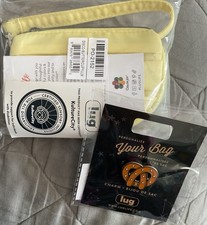 NIP Lug Novelty Bag Enamel Charm   Pretzel  Disco Pouch Buttercup Yellow