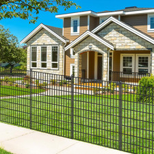 5 Panels No Dig Garden Fence with Gate, 40 In H X 12.1 Ft L Metal Fence Panels