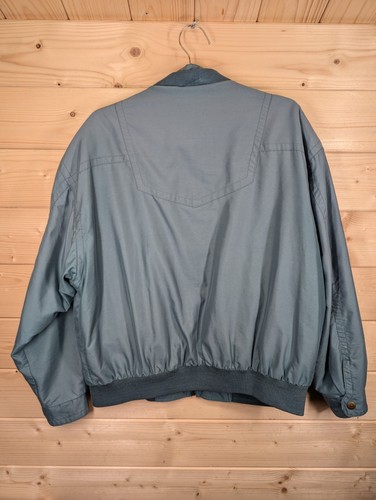 Chaqueta Bomber Baracuta Vintage Para Hombre Mediana Azul Cremallera Completa Años 90 80 Retro - Imagen 13 de 19