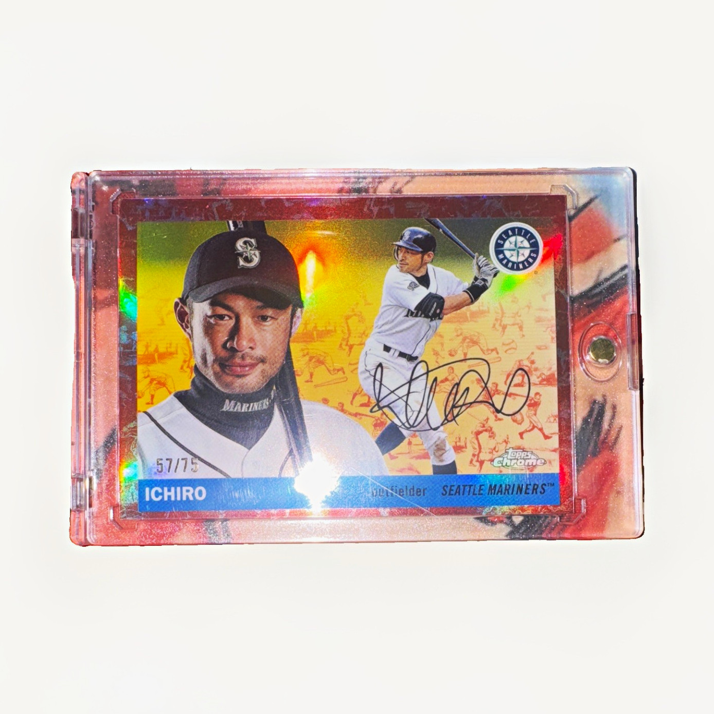 Topps Chrome Ichiro Autograph #204 Seattle Mariners 2002 Serial Numbered /75