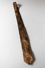 Frank Lloyd Wright Collection Men's Silk Tie Gold w/ Light Blue Geometric Design