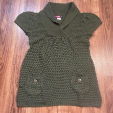 Say What V Neck Sweater Dress Formal Sweatshirt Green Short Sleeve Womens Medium