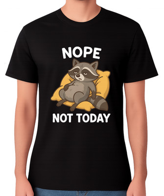 T-Shirt Nope Not Today Lazy Raccoon lustige Grafik Unisex Relaxed Chillin' Tee