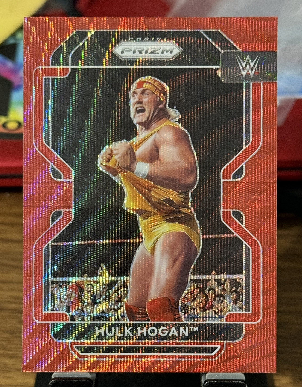 2022 Panini Prizm WWE Red Wave Hulk Hogan #195 (RIP)
