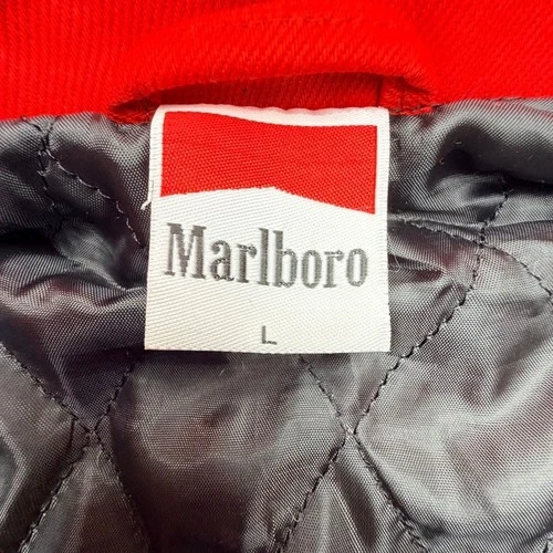 Marlboro Racing Jacket Mens Large Red Black New Vtg Rebuilt Embroidered Bomber image 4
