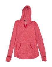 NIKE Womens Dri Fit Hoodie Jumper UK 10 Small Red Polyester DB69