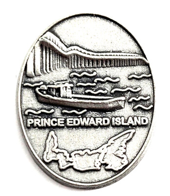 Prince Edward Island PEI Canada Confederation Bridge Boat Scenic Pewter Pin