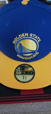 Golden State Warriors GSW Hat Men 7 3/8 Blue 59Fifty New Era Fitted Cap New