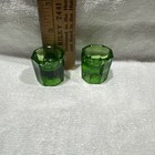 2 Vintage Green Glass Dental Dappen  Dishes Marked Japan — photo 2