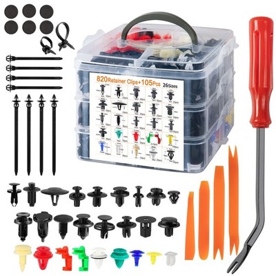 925Pcs Car Push Retainer Clips & Auto Fasteners Assortment Kit Removal Tools Set