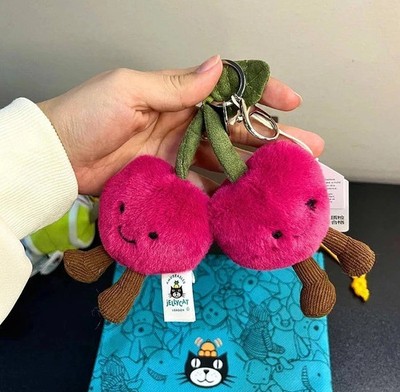 Amuseables Cherries Bag Charm Key Chain Plush Cute Gift New with Tags
