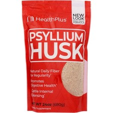 Health Plus Psyllium Husk Natural Daily Powder Gluten Free 24 Oz