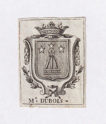 Exlibris Dubois De Belljame Bourgogne Schweiz Orleannais Ex-Libris Bookplate 18E