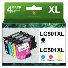 4PK LC501XL Ink Cartridges for Brother MFC-J1360DW MFC-J1410DW MFC-J1260DW