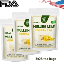 3xMullein Leaf Tea for Lungs Cleanse & Immune Support,Natural, Caffeine Free