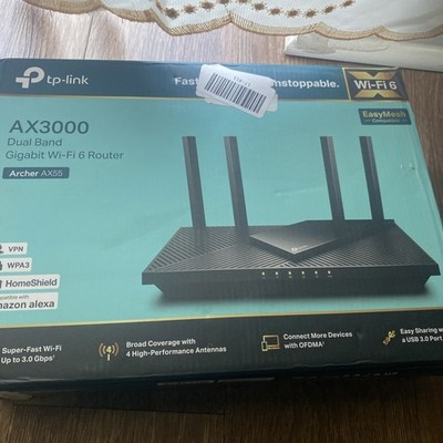 TP-Link Archer AX55 Pro AX3000 WiFi 6 Router Multi-Gigabit Dual Band VPN Black