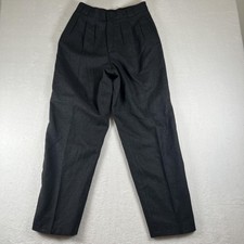 Vintage Giorgio Sant'Angelo Dress Pants Womens 12 Gray Wool Pleated Tapered