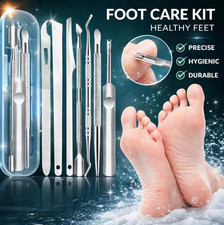 7PCS Stainless Steel Pedicure Tool Set - Foot Toenail Care for Ingrown Nails