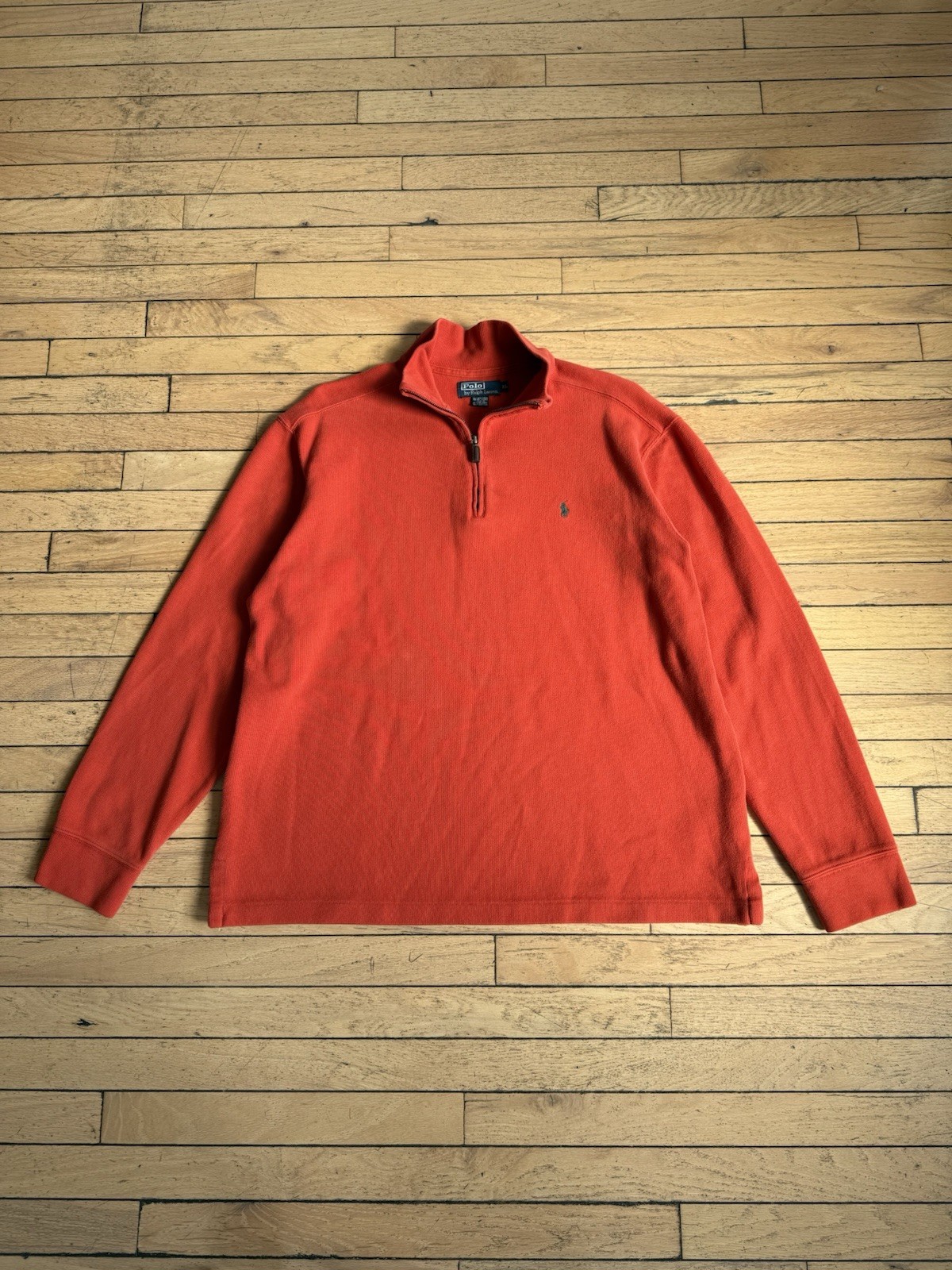 Maglione Polo Ralph Lauren vintage uomo XL arancione bruciato 1/4