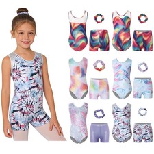 US Kids Girls Dancewear Competition Costume Sleeveless Dance Leotards Bodysuit