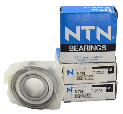 Lot of 3x NTN 6204ZZC3/EM Radial/Deep Groove Ball Bearing - 20 x 47 x 14 mm