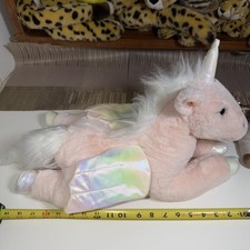 Unicorn Lot Of 2 Pink FAO Schwartz Soft Plush And Gold Sequin And White Unicorn
