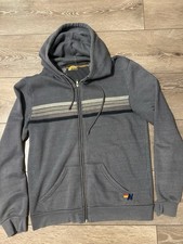 Aviator Nation 5 Stripe Zip Up Hoodie Sweatshirt Women  s Size Large Charcoal L