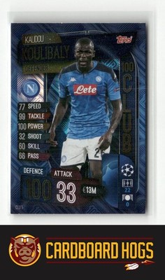 2019-20 Match Attax UEFA Champ Lg #CLU5 Kalidou Koulibaly SSC Napoli 100 Club
