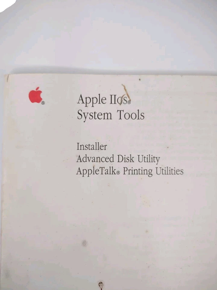 Vintage Apple Manual 1988 Apple IIGS System Tools- Installer Guide 030-1501-A - Image 2 of 4