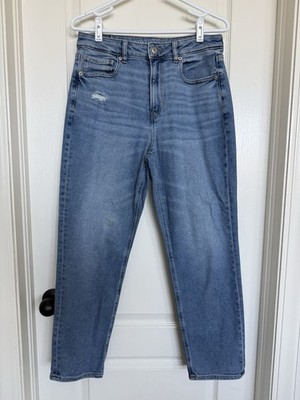 American Eagle Hi Rise Mom Jeans Size 8 Regular VGUC Light Wash