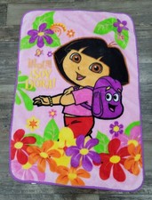 2011 Vintage Nickelodeon Dora the Explorer "Hola Soy Dora " Fleece Blanket- READ