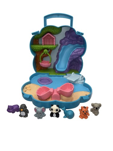 Lakeshore Learning Animal Carry Play Case Playset 7 Figures Hippo Panda Tiger
