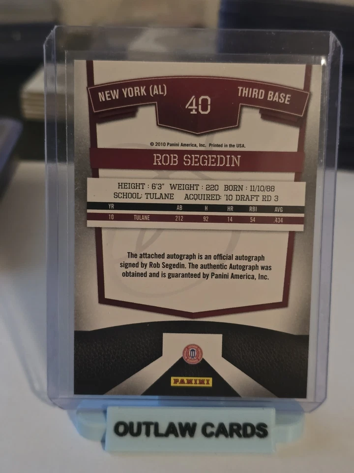 2010 ROB SEGEDIN ELITE EXTRA EDITION FRANCHISE FUTURE AUTO 728/816 - Image 2 of 2