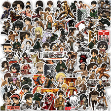 100 Pcs Attack on Titan Stickers Eren Levi Mikasa Waterpro of Vinyl