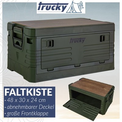 Storage Box 35 L Camping Klappbox Klappkiste faltbar 48 x 30 x 24 cm Grün trucky