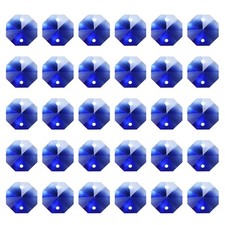 30 Pack K9 Crystal Octagon Beads 2 Holes 14mm Chandelier Prisms Blue