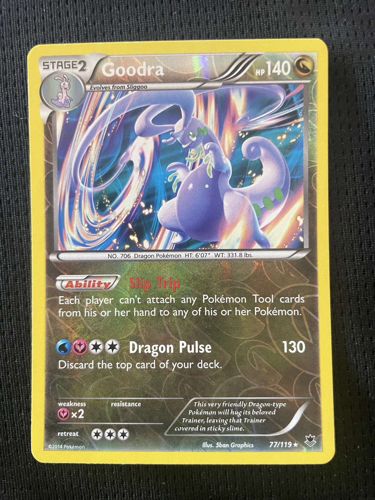 Goodra 77/119 XY-Phantom Forces Reverse Holo LP Condition