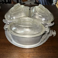 Guardian Service Aluminum heart/triangle Cookware with lids and serving platter 