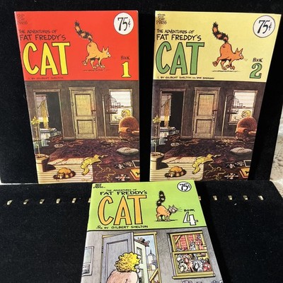 The Adventures of Fat Freddy's Cat Book #1 2 4 Lot Shelton Rip Off Press 1976