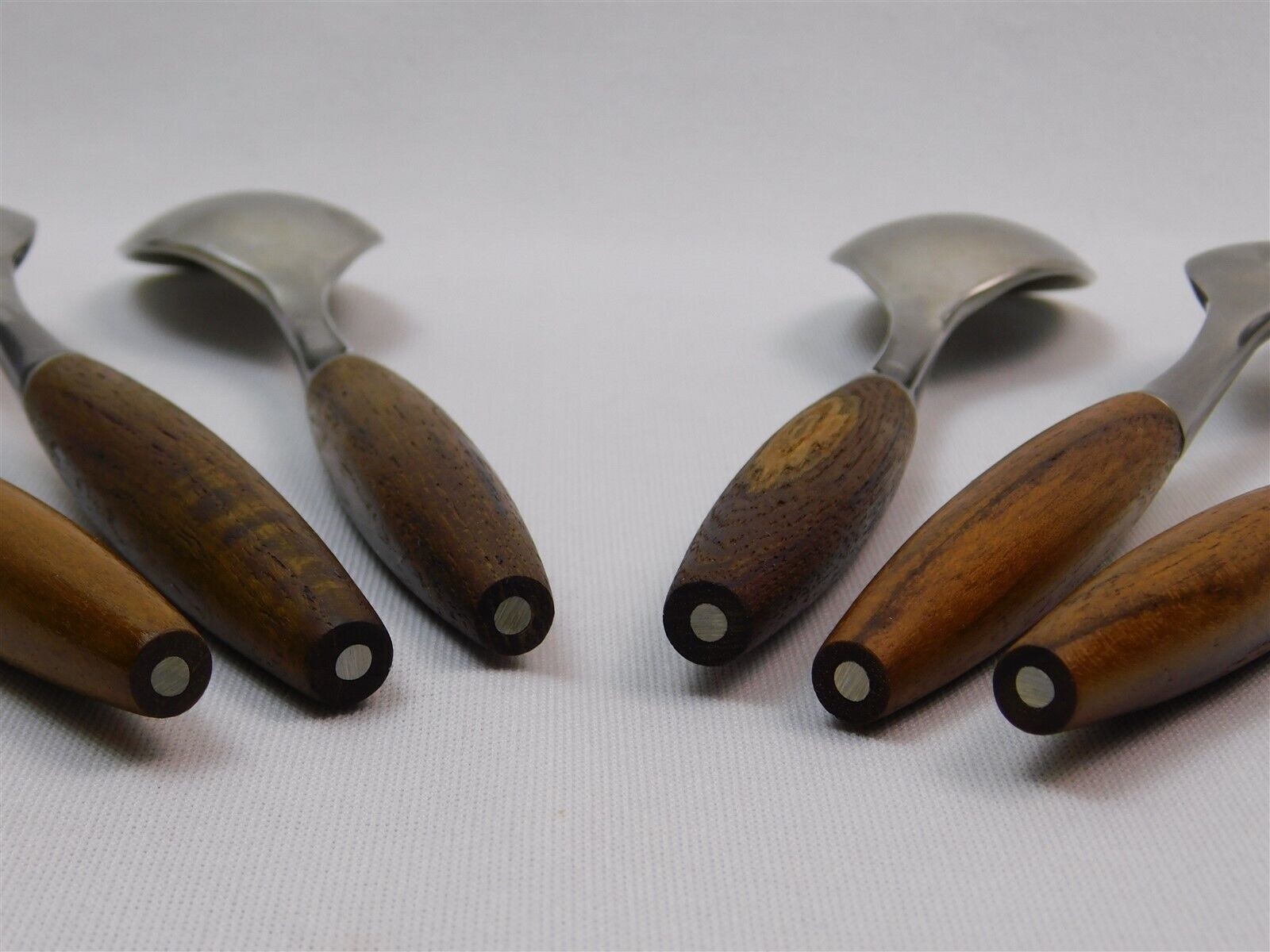 Vintage DANSK 6 Pc Fjord Teak Wood Stainless Service For 2