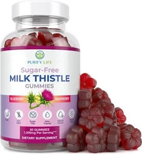 Purify Life Sugar-Free Milk Thistle Gummies for Liver Cleanse Detox & Cell Re...