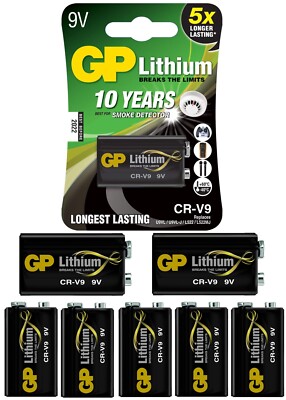 7x GP Batterie Lithium 9V Block E-Block CR-V9 /CRV9, Rauchmelder Smoke Detector