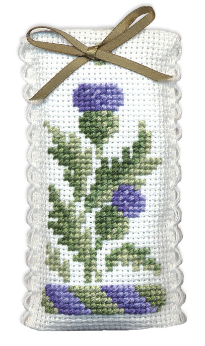 Victorian Thistles Lavender Sachet Cross Stitch Kit (Textile Heritage)