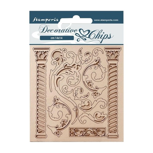 Chips decorativos Stamperia - acentos 5,5""x5,5"" BOSQUE MÁGICO - COLUMNAS - Imagen 2 de 2