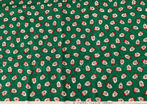 1/2 Yard General Fabrics Company SANTA HEAD FACE Print FABRIC Christmas DEFECT - 第 1/1 張圖片