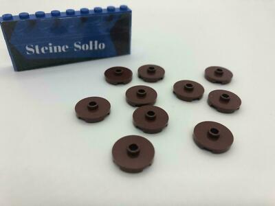 Lego (c) 10x Fliese Platte 1 Noppe rund - reddish brown - 18674 - 2x2 - tile wit