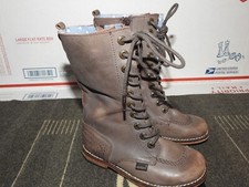 KICKERS Girl's Boots Distressed Leather Size 29/ USA 12 Side Zip Closure Great
