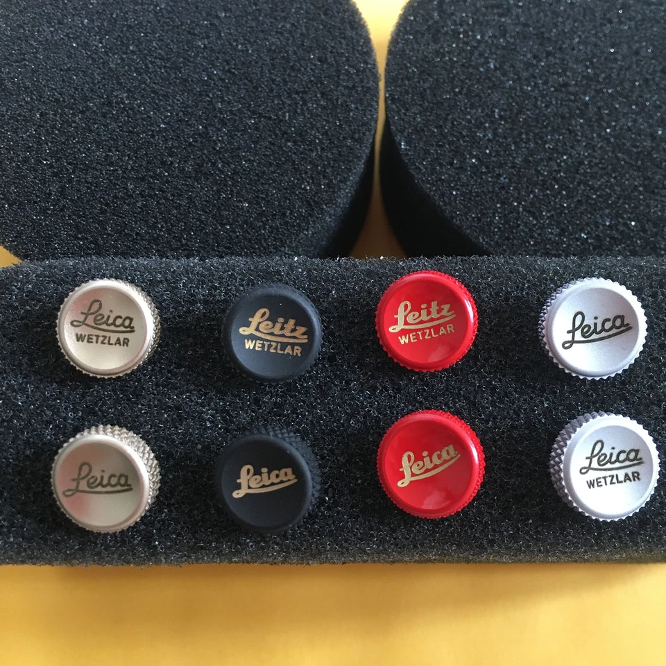 Concave Soft Shutter Release Buttons Red Gold Silver Black for Leica, 11mm, 4pcs - Image 3 of 4