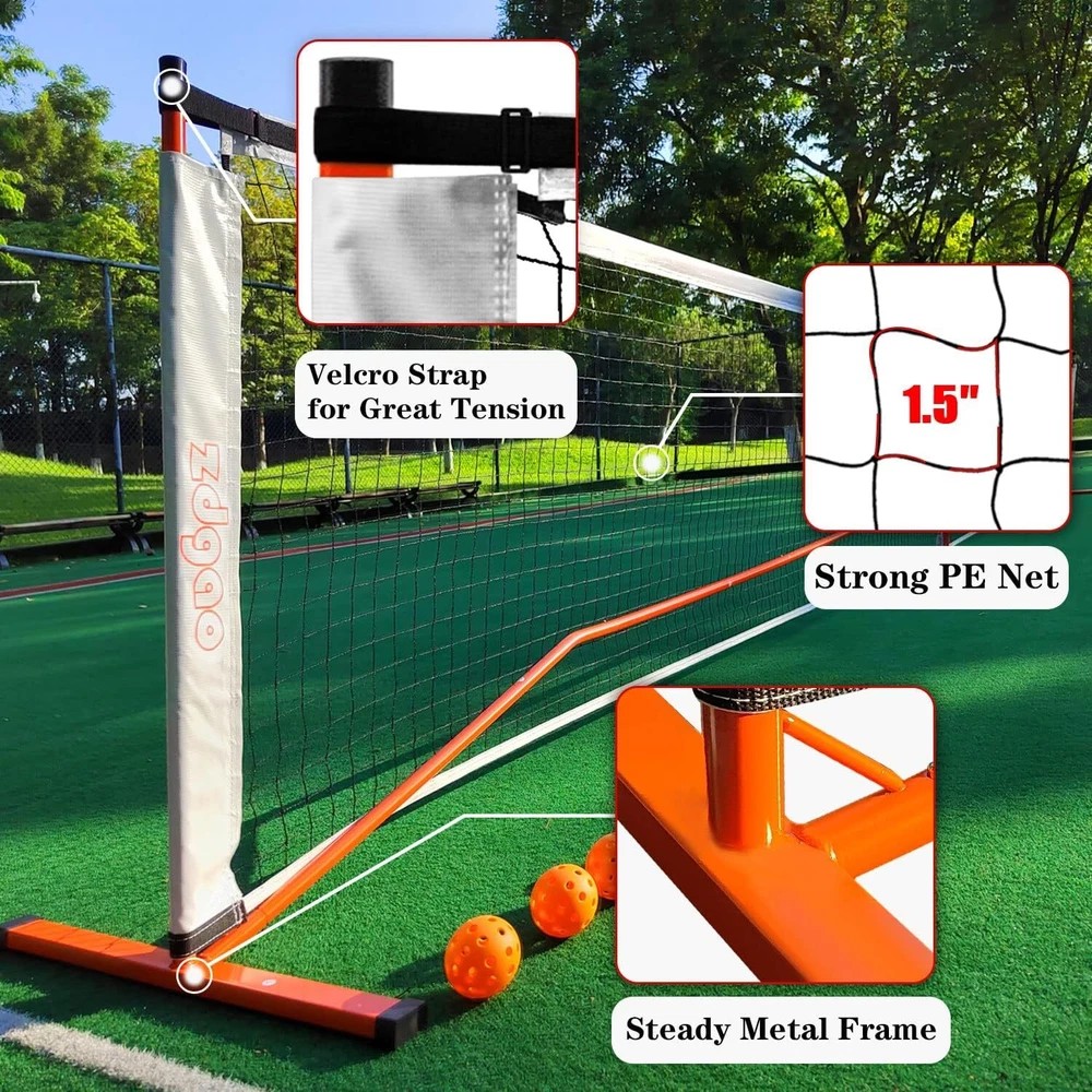 Pickleball Net with Court Marking Kit with 4 Pickle Balls & Carry Bag Easy Setup Pickleball Net with Court Marking Kit with 4 Pickle Balls & Carry Bag Easy Setup