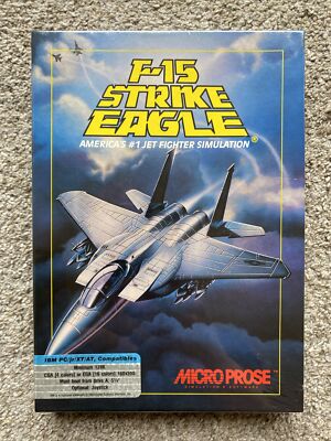 NEW SEALED F-15 Strike Eagle IBM PC 5.25 Inch Floppy Disc in Big Box Micro Prose